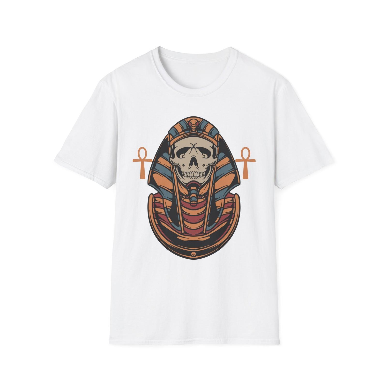 

Egyptian Skull Graphic T-Shirt, Unisex Casual Tee for Halloween, Festival 5XL різнокольоровий