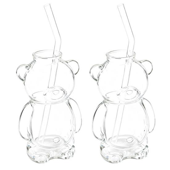 Cana de Sticlă în Formă de Urs de 12 oz Cană de Cafea Urs Drăguț Pahar Reutilizabil pentru Bere Vin Cocktail pentru Casă Bar Bucătărie Restaurant Petrecere