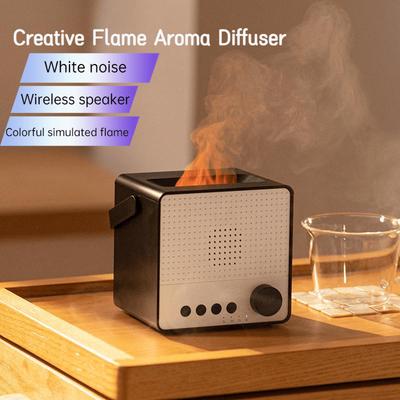 Tooluck Kreative Flammen-Aromatherapie-Maschine, bunte Aromatherapie-Lampe, geräuschloser Haushalts-Luftbefeuchter, tragbarer kabelloser Lautsprecher für den Außenbereich