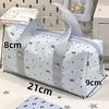 White Blue Color Star Polka Dot Tote Pencil Case Instagram Aesthetic Cute Pen Bag for Kids Large Capacity Stationery Organizer
