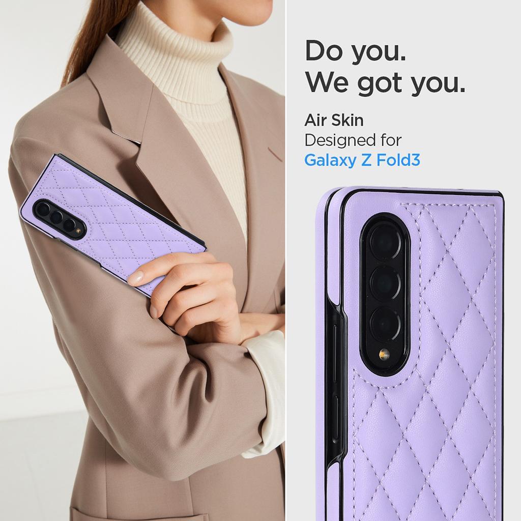 Suitable for Samsung Z Fold6 mobile phone case Z Flip5 small fragrant wind rhombus protective case 4th generation plaid leather case
