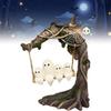 Horror Ghostly on Tree Swing Resins Figurine Unique Halloween Decoration For Shelf Desk Garden Decors Ornament Party Gift