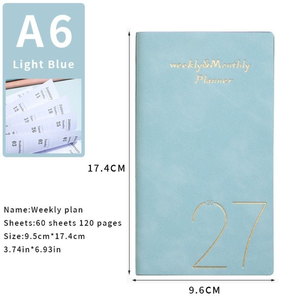 Daily Planning 2027 A6 Planner Notebook Portable Daily Planner New PU Notebook  School Supplies