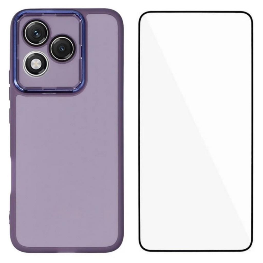 For Honor 400 Lite 5G TPU Case WANLONFENG DKSM Series Electroplated Frame Back Cover with Tempered Glass