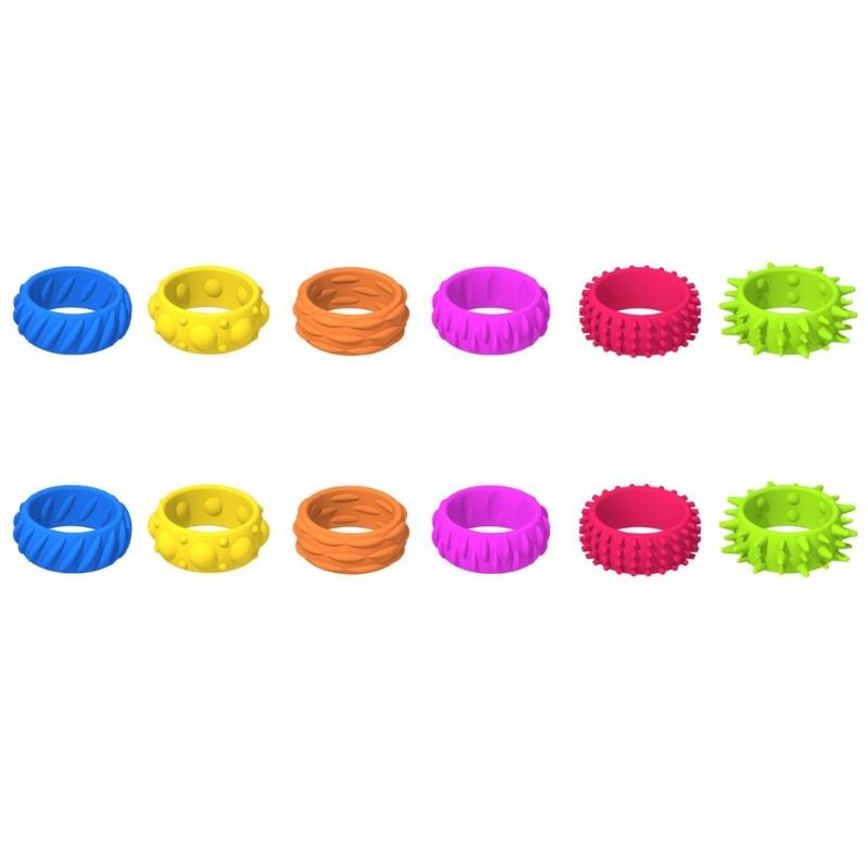 Colorful Textured Rings Shape Gadget Toy for Calming, Stress, Anxiety Christmas Gift Textured Toy Sensory Toy