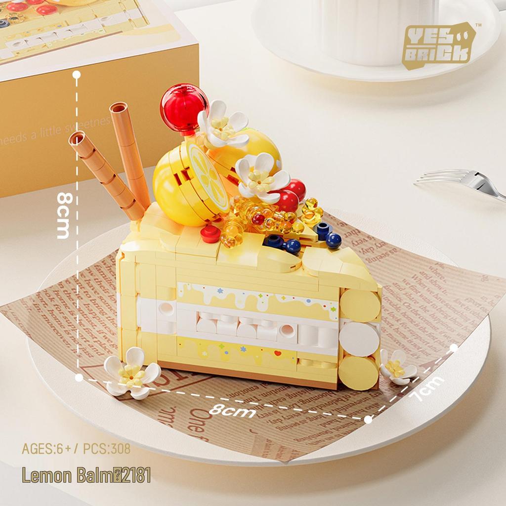 Mini2179 Geburtstagstorte Dessert DIY Zusammenbau Baustein Spielzeug Modell Ornament Geschenk