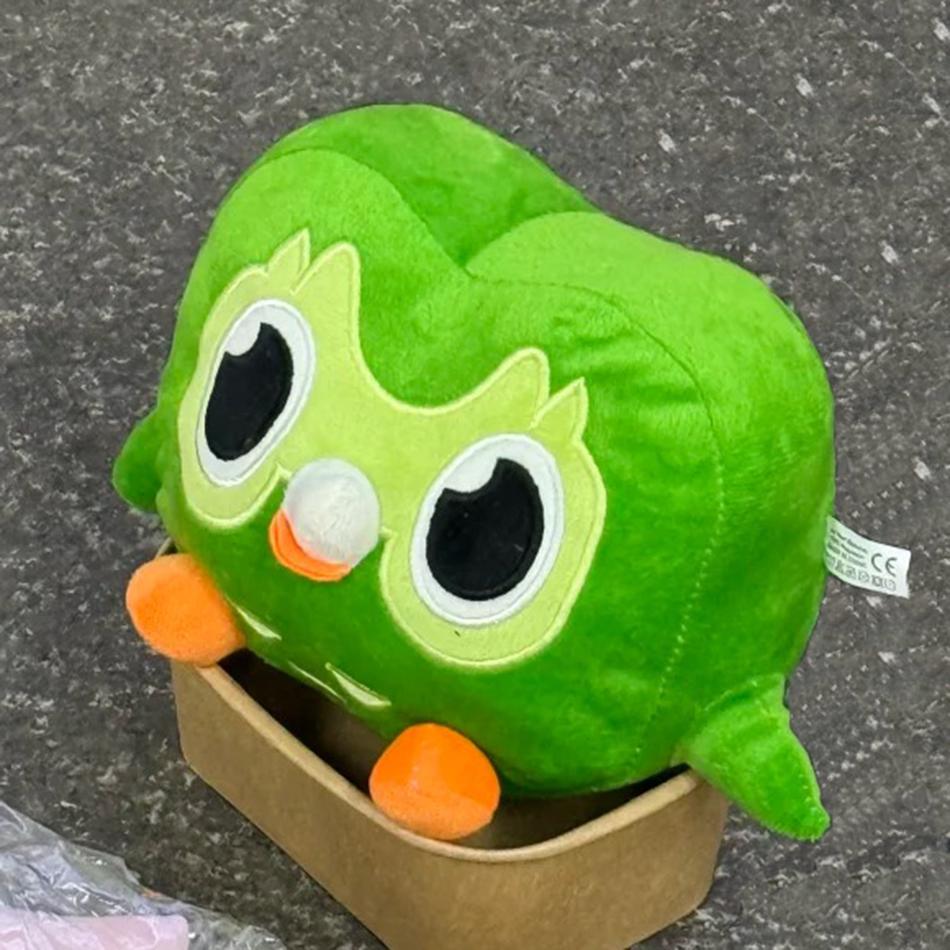 Yeşil Duolingo Baykuş Peluş Oyuncak Duo Duo Peluş Baykuş Karikatür Anime Baykuş Bebek Yumuşak Doldurulmuş Hayvan Oyuncak Çocuk Doğum Günü Hediyesi