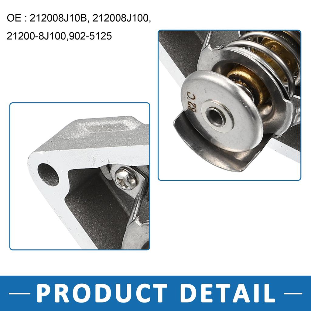 ABSOPRO Motorkühlmittel Thermostatgehäuse Baugruppe 212008J10B Thermostatgehäuse für Nissan Quest Schwarz 2004-2009,