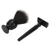 3pcs Trimming Brush Set Black Beard Care Safety Trimming Blade Brushes Kit with Stand Holder for
