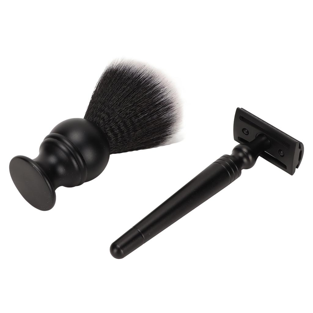 3pcs Trimming Brush Set Black Beard Care Safety Trimming Blade Brushes Kit with Stand Holder for