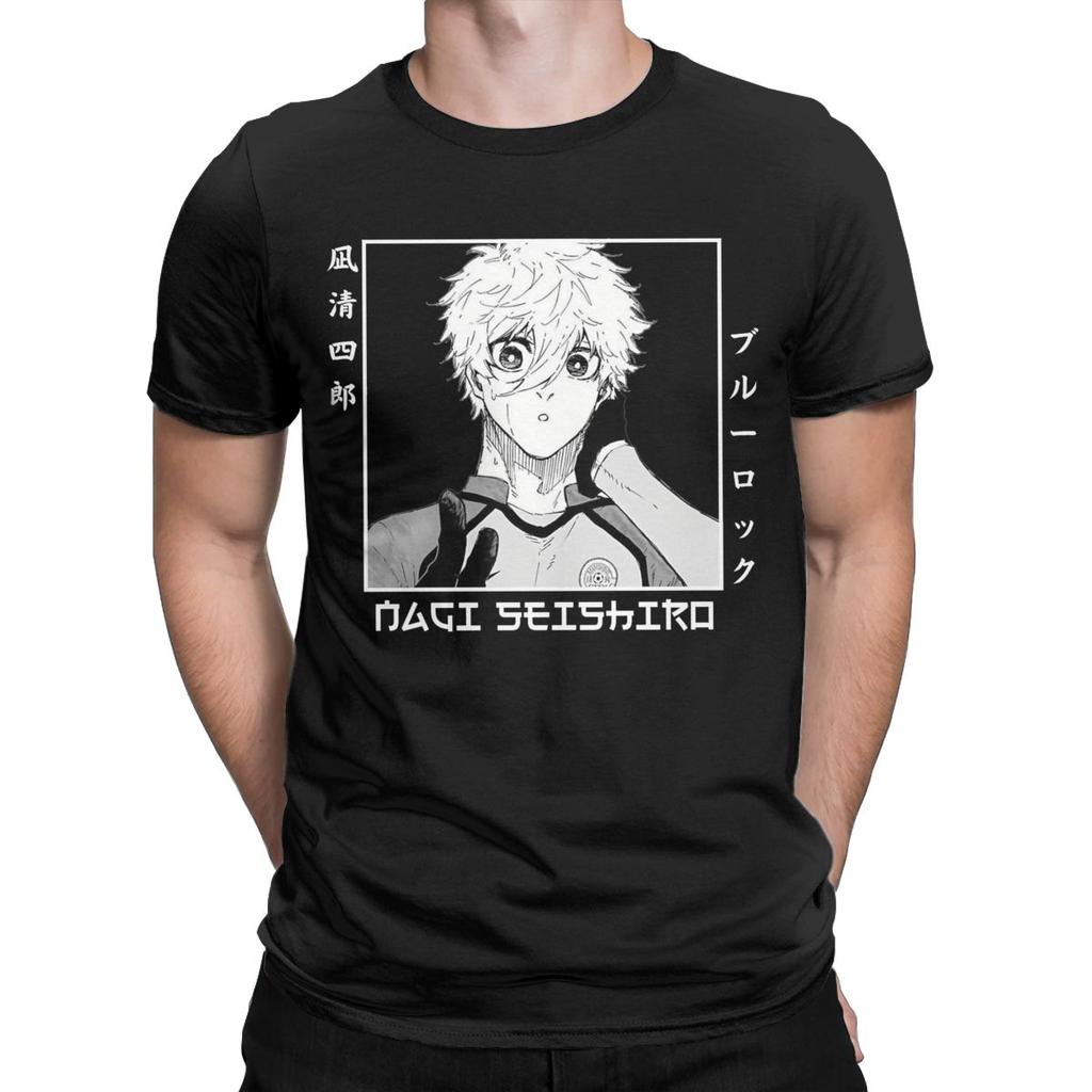 Men's Sieshiro Nagi Blue Lock T Shirt Pure Cotton Clothes Funny Short Sleeve Round Collar Tees Party T-Shirts