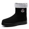 Shoes Women's shoes Winter cotton shoes Fleece thickened snow boots Cold-proof and warm medium tube one-pedal casual cotton boots