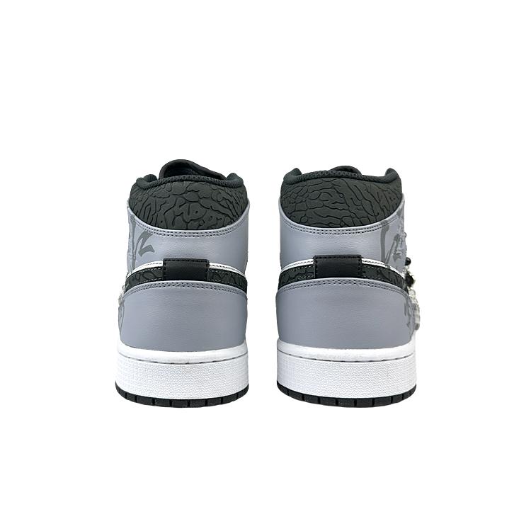Jordan Air Jordan 1 Mid Top Vintage Basketballschuhe Herren Schwarz Weiß FB9911-001(Team40-)