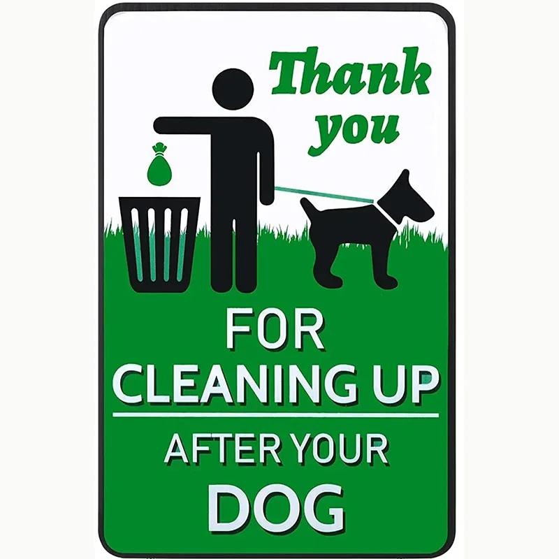 Please Clear Dog Poop Warning Metal Tin Signs Park Decoration Pin Up Plaques Wall Art Painting Vintage Posters BackgPlate