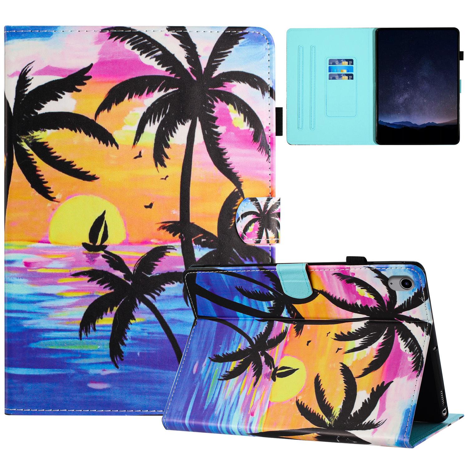 

For iPad (2025)/10.9 (2022) Case Pattern Printing Full Protection PU Leather Stand Tablet Cover Coconut Tree
