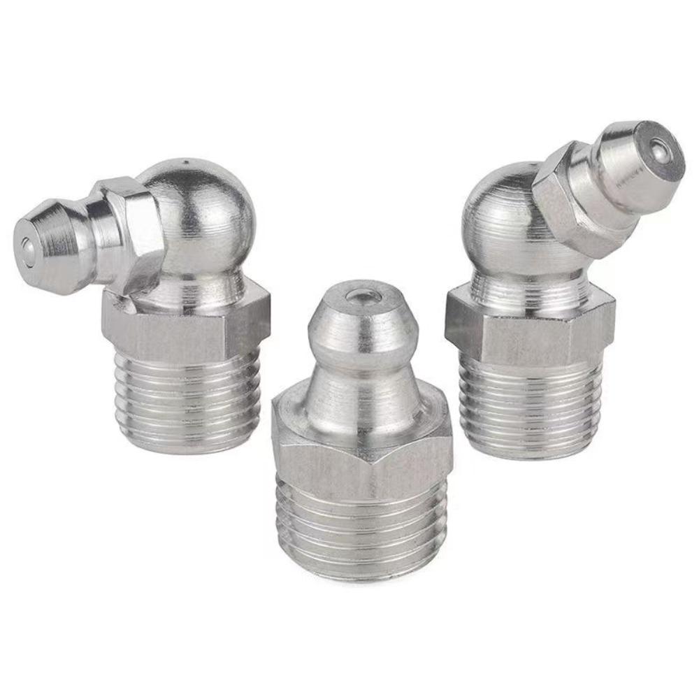 Stainless steel grease nozzle Thread 45°/90°/180° oil nozzle head straight curved oil injection nozzle lubricating oil Connector