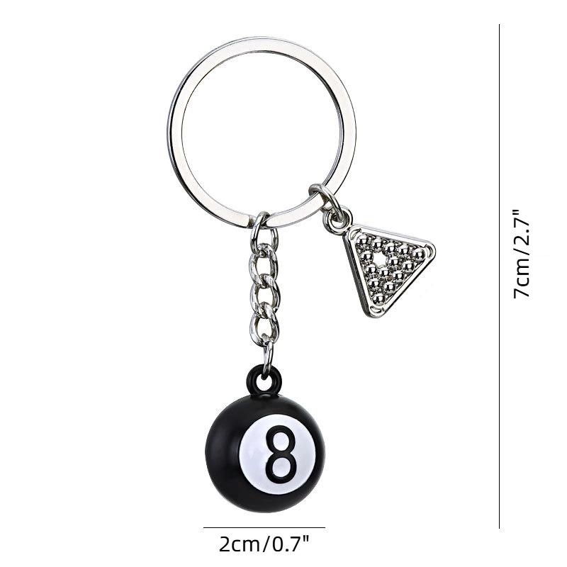 Fashion Creative Billiard Pool Keychain Table Ball Key Ring Lucky Black Key Chain 25Mm Resin Ball Jewelry Gift