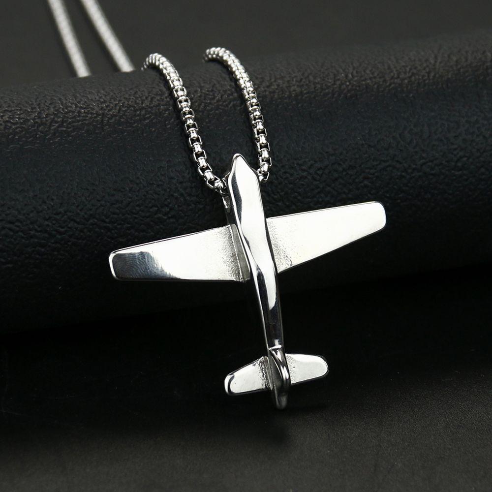 For Women Titanium Steel Hiphop Korean Clavicle Choker Neck Jewelry Airplane Man Chain Necklace
