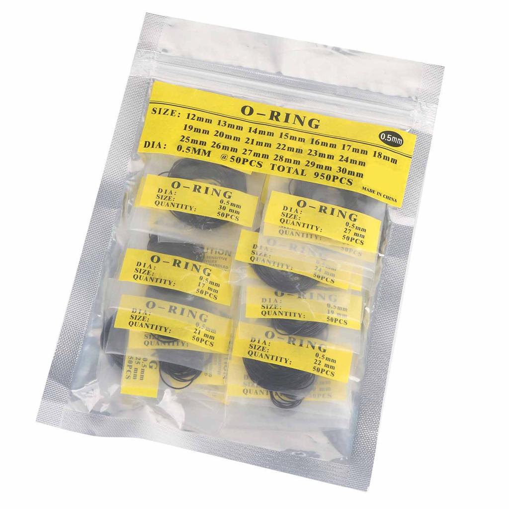 950pcs Set 0.5 0.6 0.7mm 12mm30mm Universal Rubber O Ring Watch Back Cover Seal Gaskets