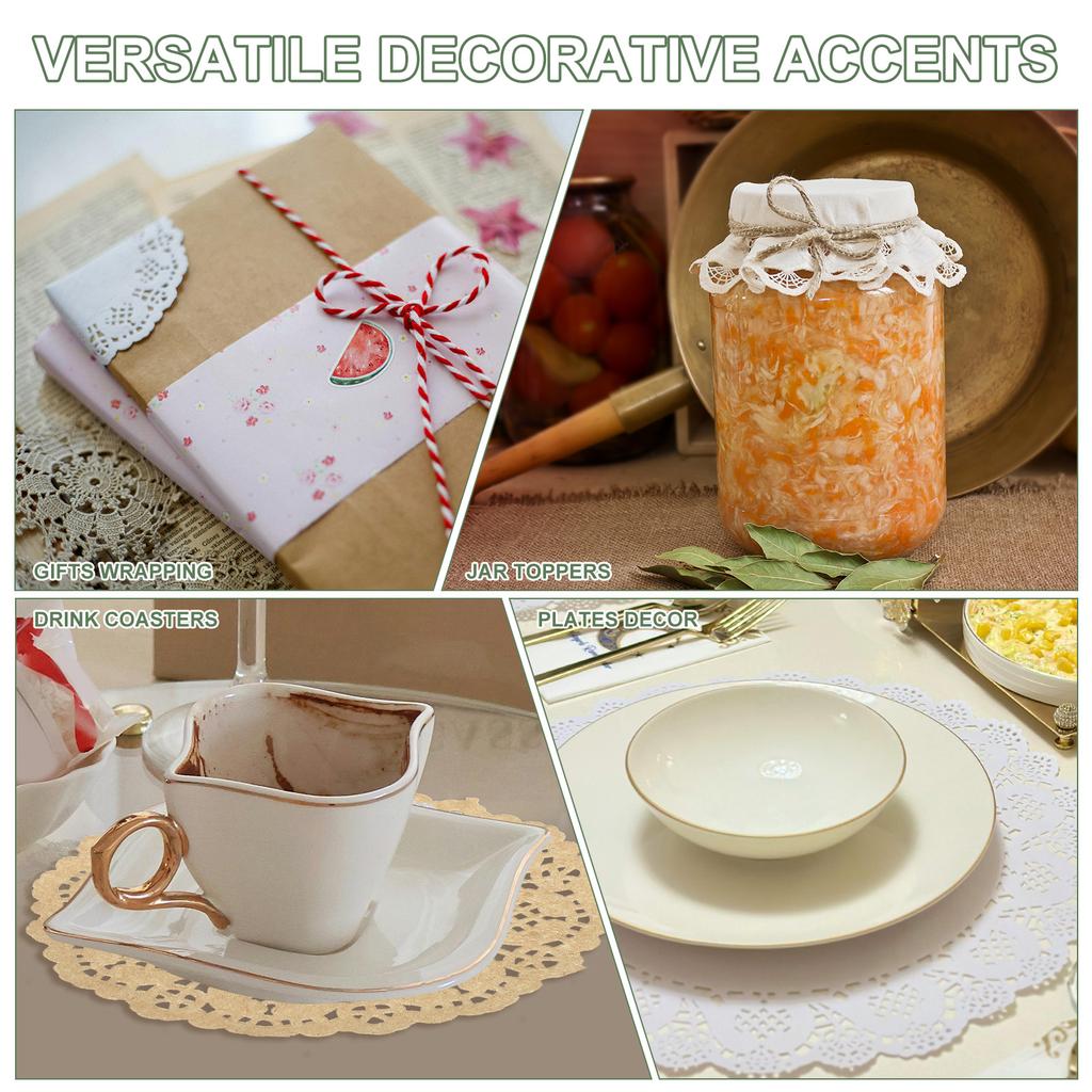 50/100/150pcs Paper Doilies Paper Lace Doilies Disposable Round Modern Decorative Placemats Bulk Fit for Cakes Desserts