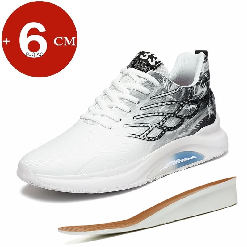 

Модные кроссовки для мужчин с увеличением высоты на 6 см, легкие, удобные, лифтовые, для бега, спортивные, сетчатые, дышащие, для отдыха, для ходьбы, с мягкой амортизацией 37 черный белый