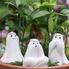 3pcs Resin Halloween Ghost Decor Set Cute Ghost Art Sculpture Ghost Statue  Fish Pond