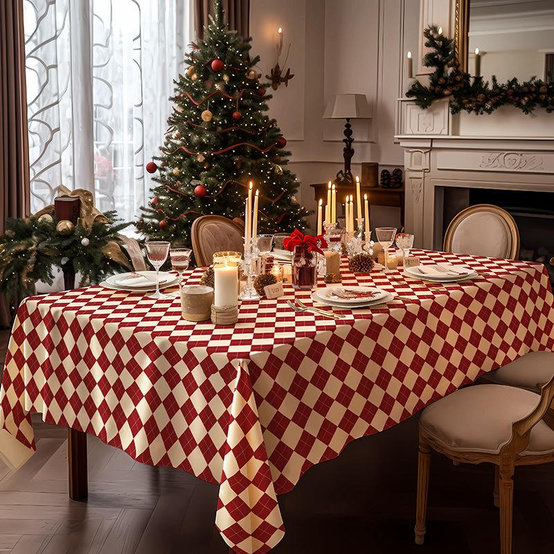 Christmas Tablecloth Christmas Decorative Table Cover Xmas Party Table Runner Navidad New Year Supplies Party Table Cloth