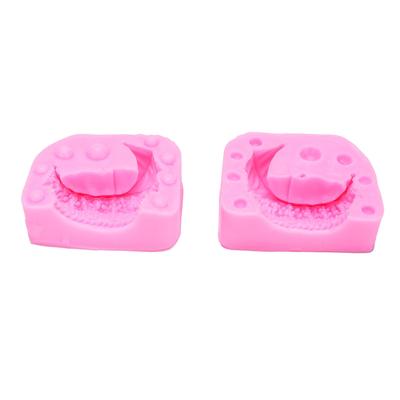 Crib Baby Cradle Fondant Moulding Food Grade Silicone Non Stick Baby Stroller Fondant Moulding for Showers and