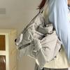 Women Simple Shoulder Bag Large Capacity Bow Daily Tote Handbag Solid Color Casual Backpack Ladies Travel Backpack