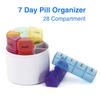 Portable 7 Days 28 Grids Weekly Colorful Pill Case Storage Box Travel Medicine Box Holder Tablet Organizer Medicine Pill Box