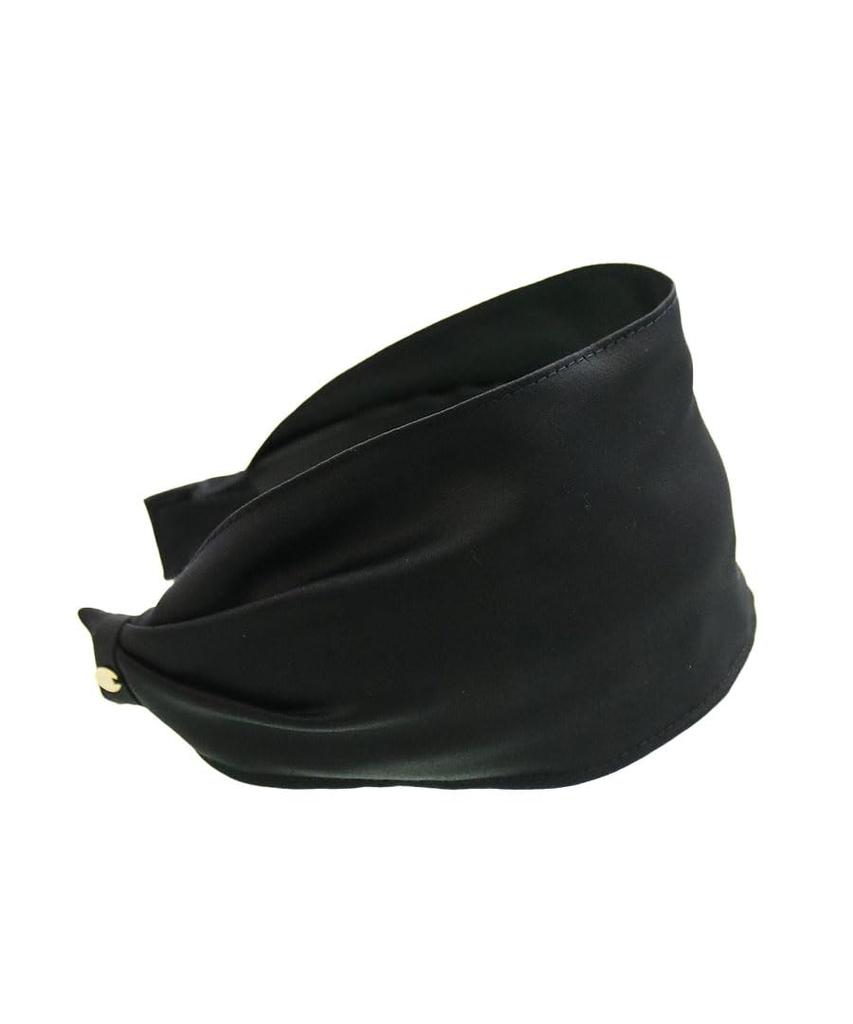 VINGTAINE Wide Satin Hair Headband, Wedding, Party, Accessory, Black, HK-35-BK
