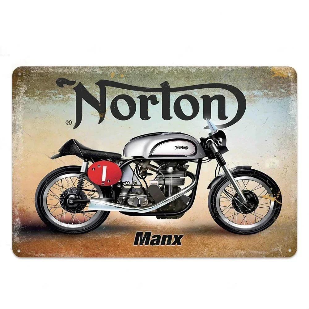 Signs Vintage Shabby Metal Tin Sign Motorcycle Rider Poster Art Tinplate Plaques Garage Motor Club Decor Painting Art Wall Plate