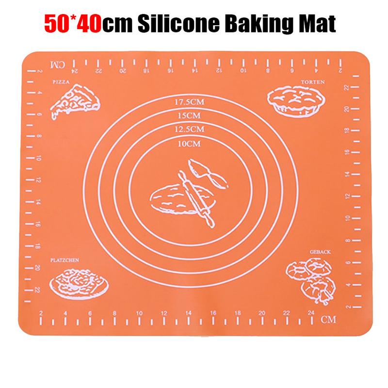 50x40cm Antihaft-Silikon-Backmatte Teigmatte Silikonmatte für den Ofen für Kekse Fondant Gebäck Küche Backzubehör Kochwerkzeuge