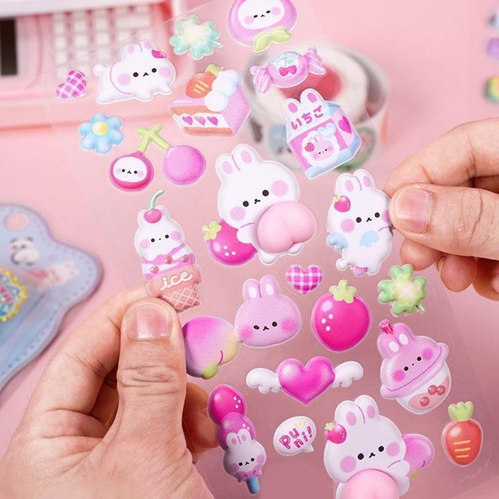 3D Relief Stickers Self-Adhesive Animal Craft Decals 3D Stickers for Toddler Kids for Notebook Scrapbooking Planners Journals