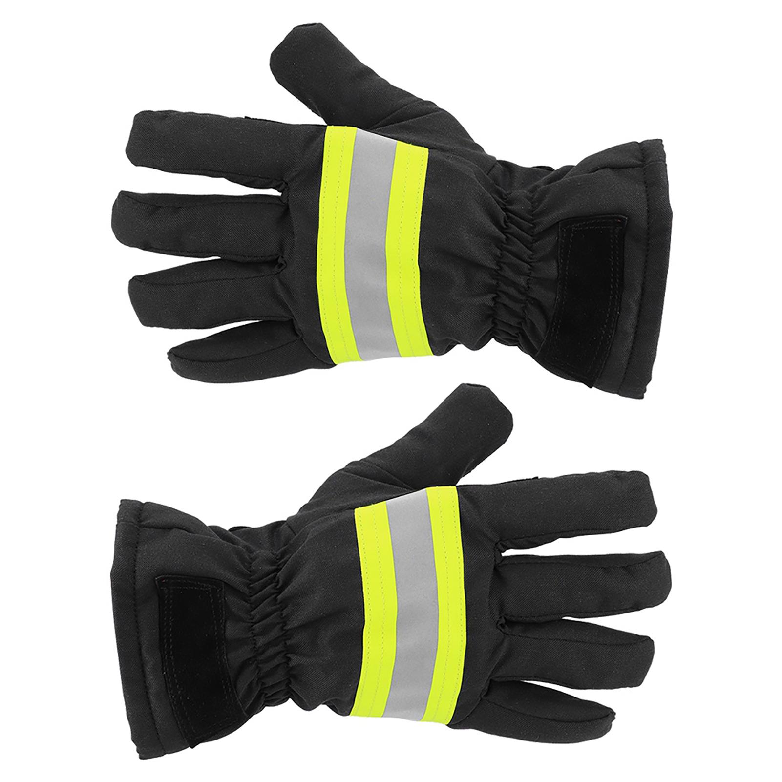 

Огнестойкие пожарные перчатки Жаростойкие водонепроницаемые дышащие защитные чехлы для рук пожарных Черный и желтый