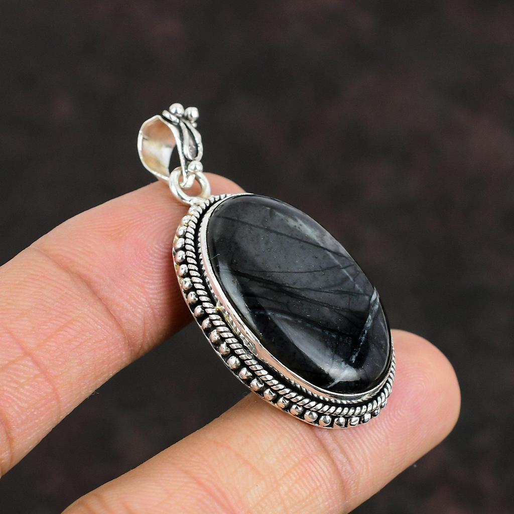 Picasso Jasper Pendant Handmade Natural Gemstone Pendant 925 Sterling Silver Pendant Antique Pendant Picasso Jasper Jewelry Engagement Gifts