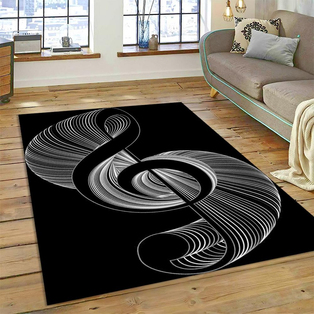 3D Creative Musical Note Piano Art Carpet Rug for Home Living Room Bedroom Sofa Doormat Decor,Child Area Rug Non-slip Floor Mat