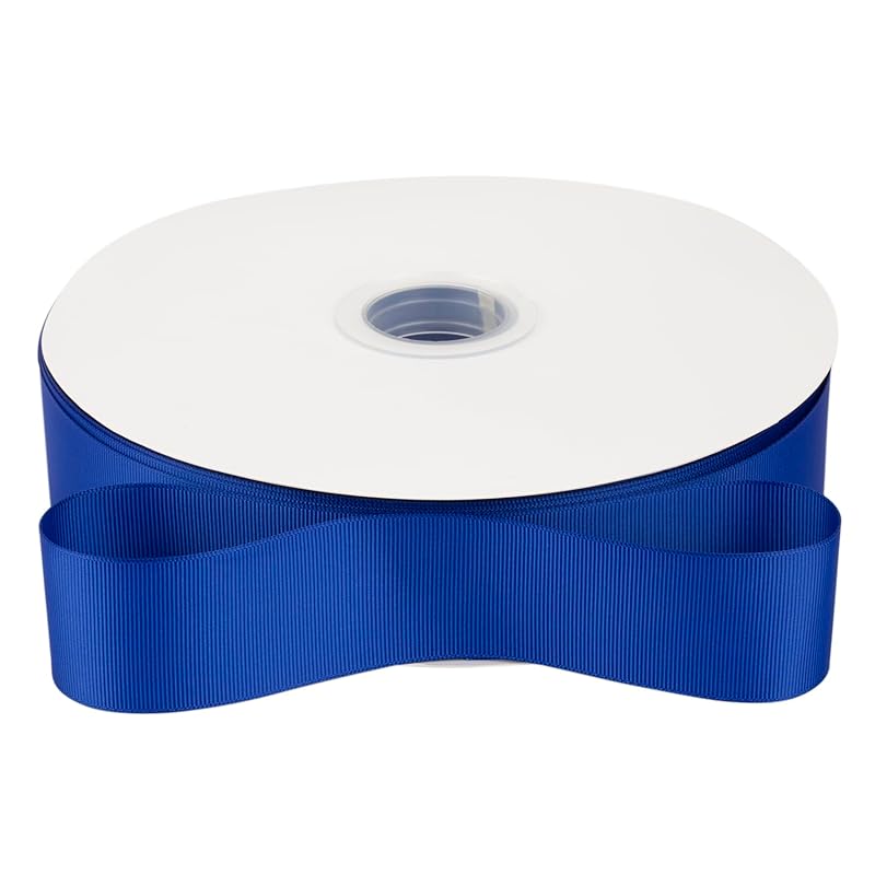 [Tekdeere]Width 38mm Solid Cobalt Grosgrain Ribbon, Perfect for Gift Wrapping, Sewing, Hair Accessories, Wedding Decorations - 91m/roll
