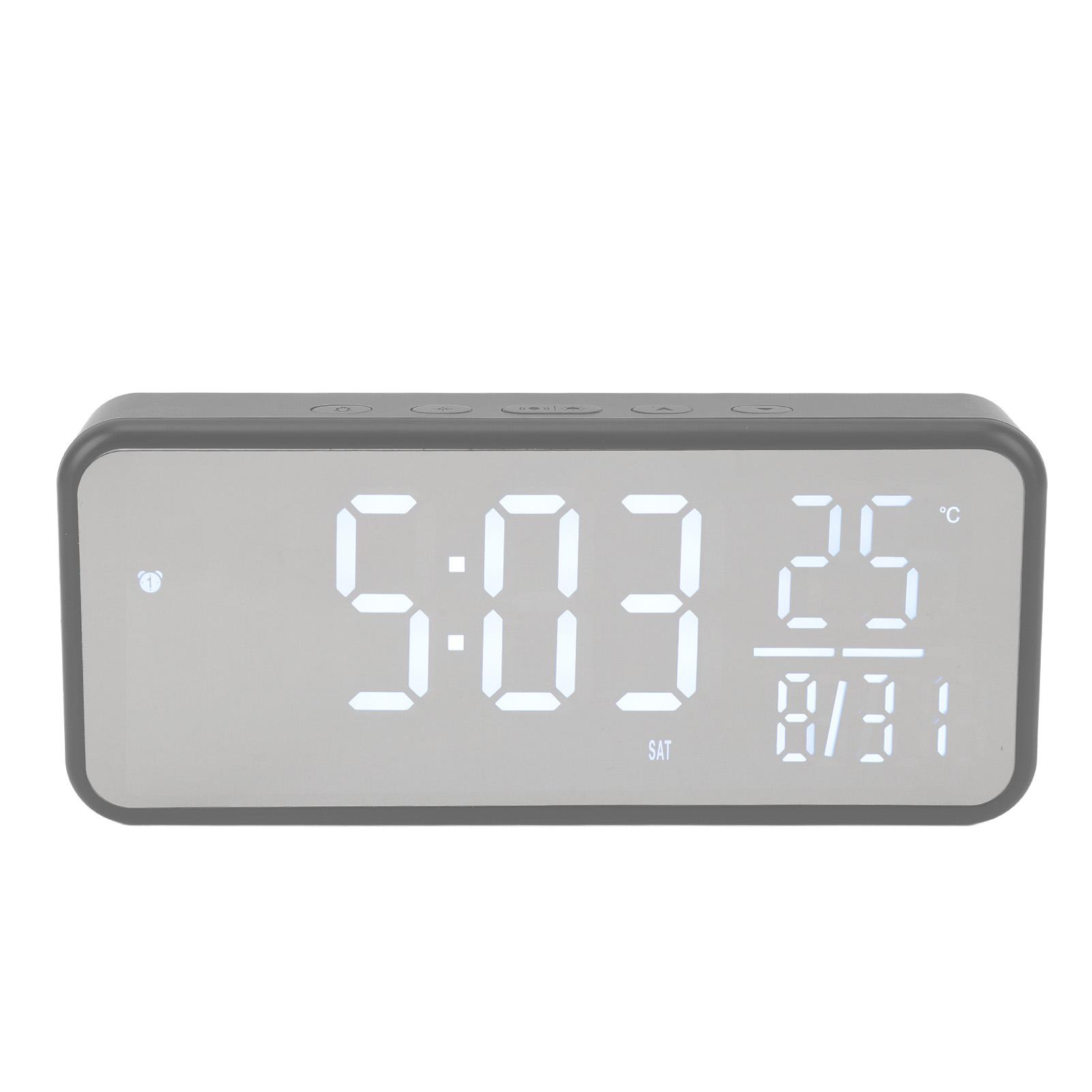 

Светодиодный цифровой будильник Время Дата Неделя Температура Будильник Большой дисплей Регулируемая яркость серый