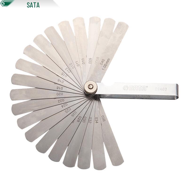 SATA 09407 32-Blade Metric Feeler Gauge Set 0.02-1.00mm