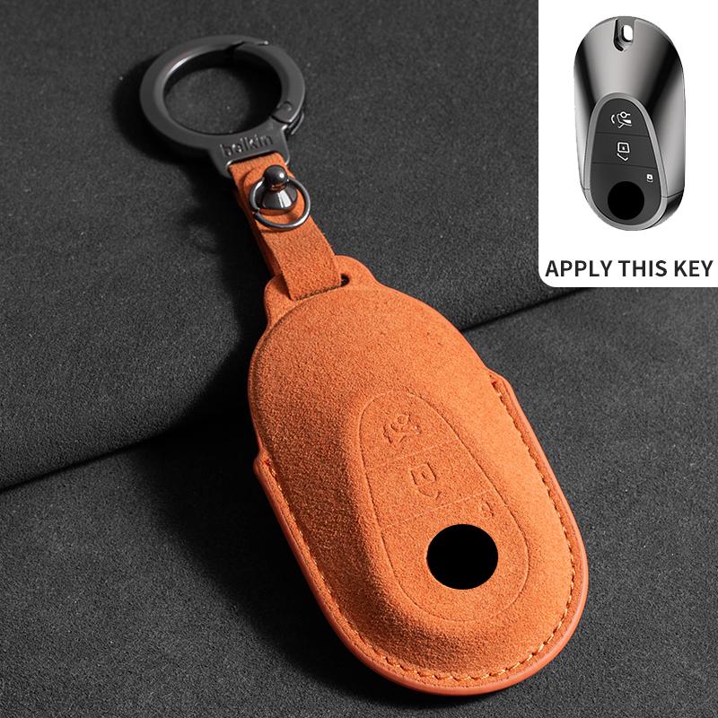 Suede Car Key Case Cover Shell for Mercedes Benz A C E S G Class W177 W205 W213 W222 X167 Amg Glc Cle Cla Glb Gls Car Key Bag
