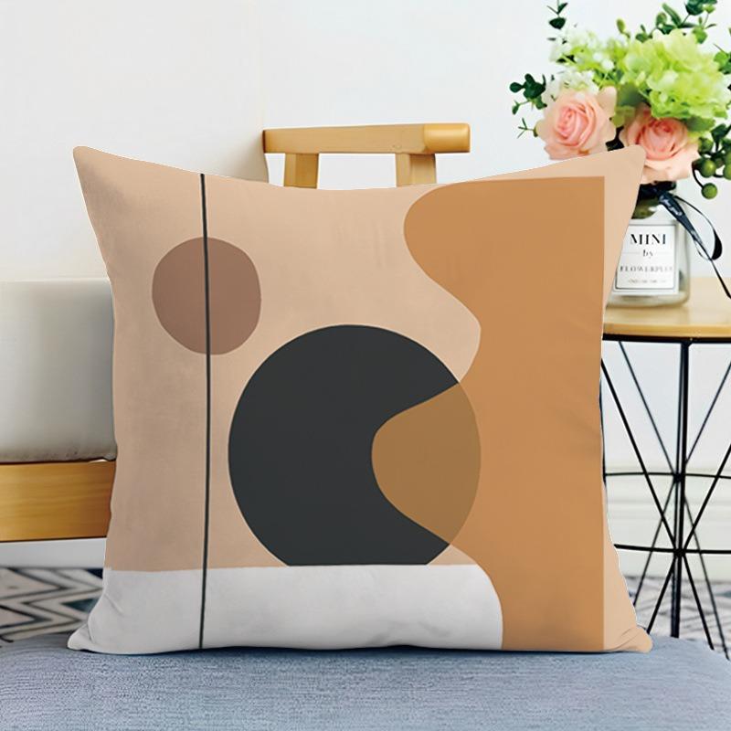 Light Luxury Simple Printed Decorative Pillowcase Bedroom Living Room Square Cushion Pillowcase