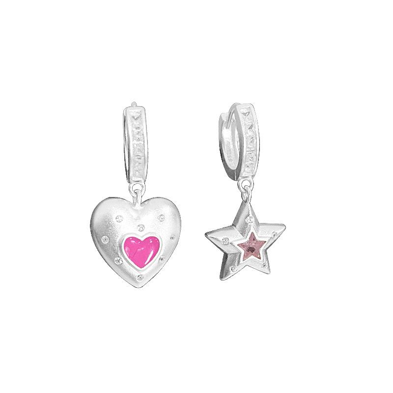 

Персонализированные розовые серьги-кнопки Love Star для женщин, модные милые и классные серьги в стиле Ins