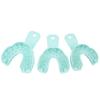 6pcs Dental Implant Tray Green Full Mouth Removable Partial Mold Tray Easy To Fold Baffle Plastic Dentist Tool Material S/M/L