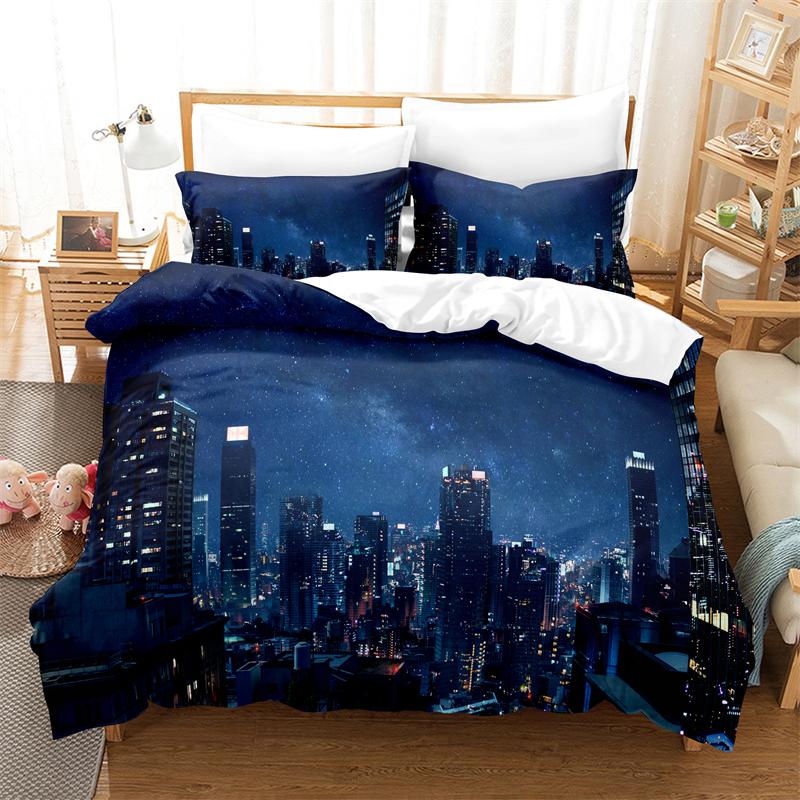 City Night Scene Bedding Set Duvet Cover Set 3d Bedding Digital Printing Bed Linen King Queen Size Bedding Set Fashion Design