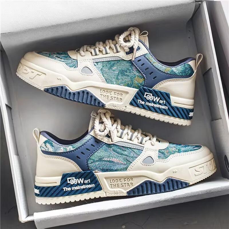 Zapatos Blancos de Primavera para Hombre, Zapatos de Skate Versátiles de Moda Estilo Coreano, Zapatos Deportivos Casuales de Moda Juvenil para Hombre.
