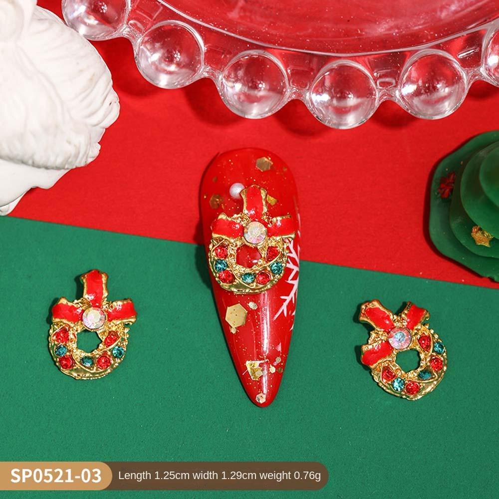 10 szt./zestaw Choinka Boże Narodzenie Cyrkonie do Paznokci Boże Narodzenie Akcesoria do Paznokci Salon Paznokci