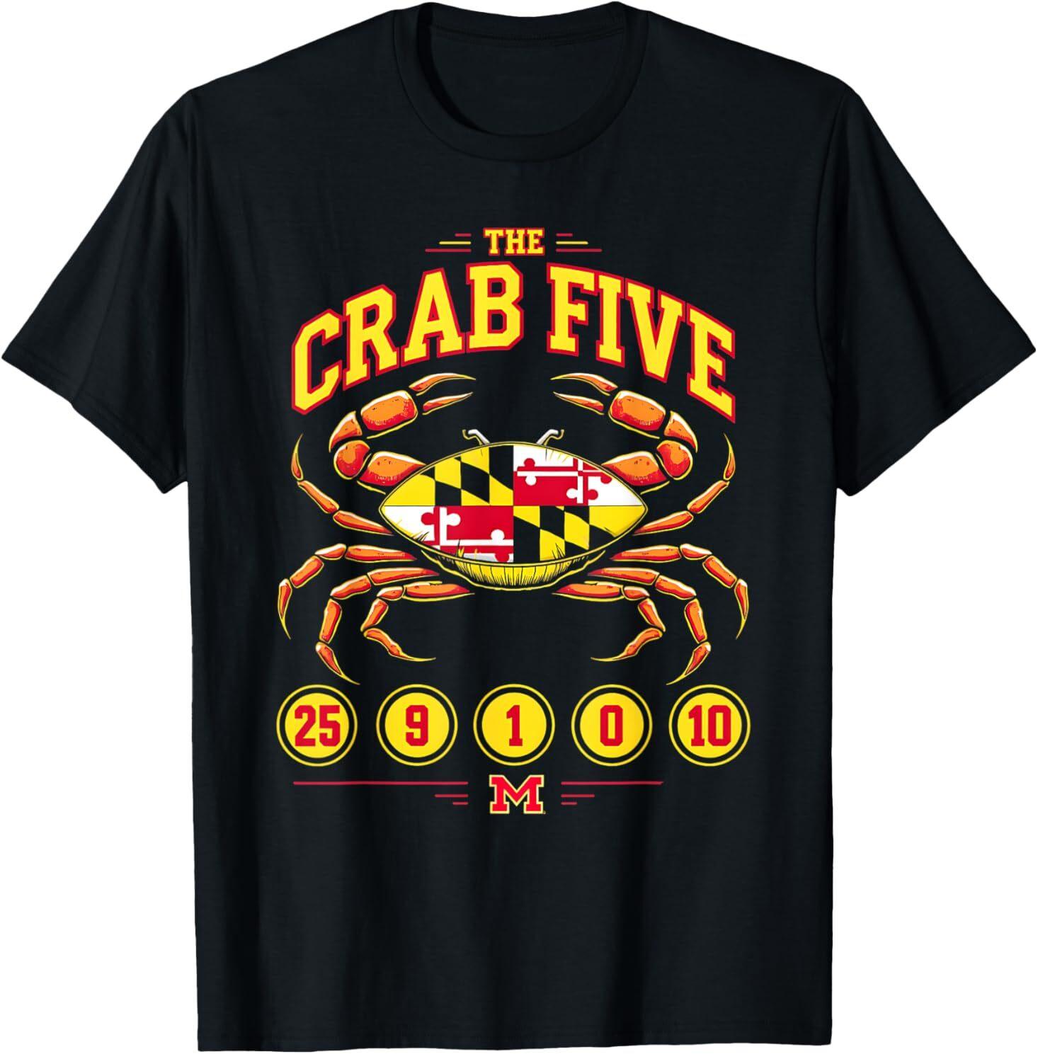 The Crab Five Crab Flag Maryland T-Shirt S