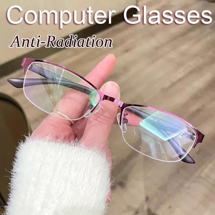 Male and Women Myopia Classification Metal Half Frame Anteojos Miopes 1.0 1.5 2.0 2.5 To 4.0 Simple Business Office Style