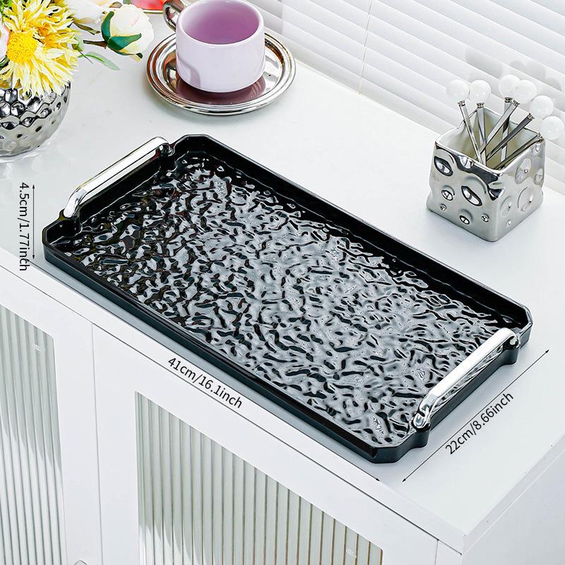 Rectangular Tea and Dessert Tray Set for Living Room or Salon